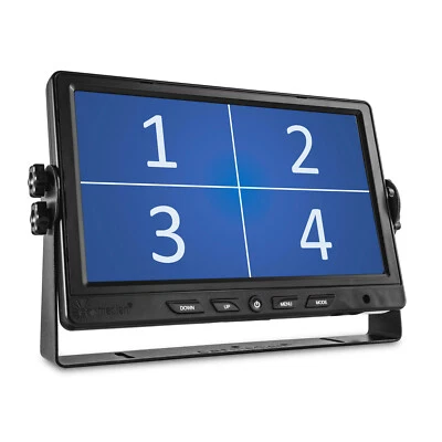 Carmedien 9“ Split Screen Bildschirm LCD Quad Monitor 4 Rückfahrkamera 12V 24V - Bild 1 von 4