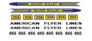 American Flyer Silver Bullet PKW Aufkleber Set 655 - Bild 1 von 1