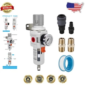 Efficient Compressed Air Filter Regulator Combo - 5 Micron Filtering Power - Picture 1 of 9