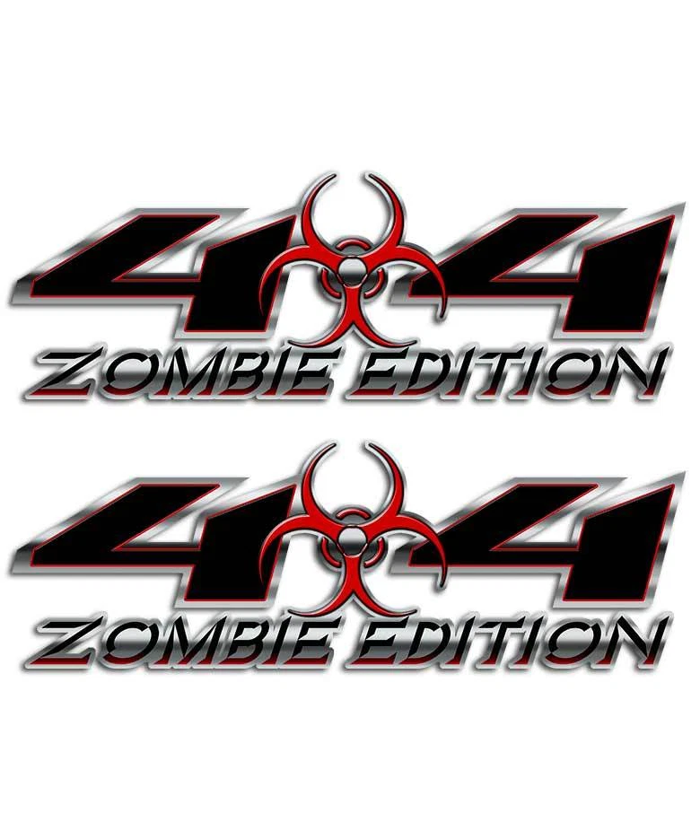Pegatina de camión Zombie 4x4 negra calcomanía de riesgo biológico Walking Dead rojo peligro biológico EE. UU. Foto 1 de 1