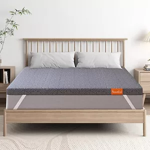 King Single Gel Memory Foam Mattress Topper, Gel Infused High-Density Firm Memor - Picture 1 of 9
