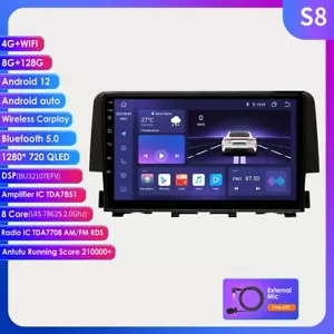 8+128G Android Car Stereo for Honda Civic 2016+ 9" Carplay DSP Headunit GPS Navi - Bild 1 von 17