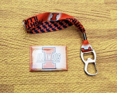 🔥 Illinois Fighting Illini imán rectangular y cordón de llavero Foto 1 de 3