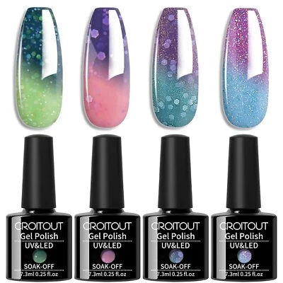 UV Farbwechsel Gel Nagellack Set Thermo Gellack Kit Mehrfarbig Ablösbarer Nag... - Bild 1 von 4