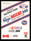 Indianapolis Raceway Park NASCAR 200 modèle tardif programme de course sportif 8/13/1...