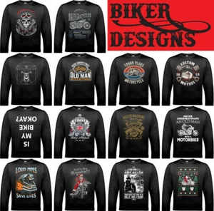 BIKER SWEATSHIRT, Jumper Motorbike Motorcycle Cafe Racer Bike Mens Funny Skull - Picture 1 of 32