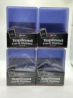 BCW 3X4 Thick Card Toploaders 4 Packs of 10 for up to 168pt Cards, 40 Total