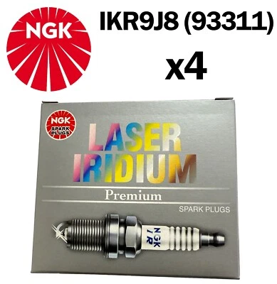 NGK Spark Plugs x4 - IKR9J8 (93311) - Abarth 500 1.4 Turbo 46344792 - Image 1 of 3