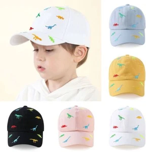 Dinosaur Printed Kids Sun Hat Adjustable Baby Cap Boys Girls - Picture 1 of 18