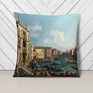 Plump Cushion Giovanni Canaletto Regatta on the Grand Canal Scatter Throw Pillow - Picture 1 of 13