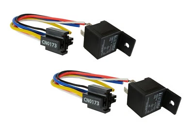 2 LOT TEMCo 12 V 30/40 Amp Bosch Style S Relay with Harness Socket Automotive - Image 1 of 4