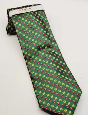 Hombres Seda Navidad Corbata Cuello VERDE Divertida Fiesta Corbata Regalo Nuevo 3.5" X 58" Foto 1 de 4