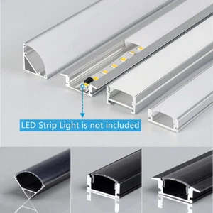 10Pcs 2m Each Aluminum LED Strip Fixture Channel Under Counter Cabinet Light Kit - Picture 1 of 45