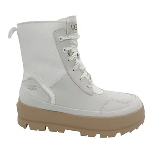 UGG THE UGG LUG BOOT BRIGHT WHITE LEATHER SHEEPSKIN WOMEN'S US SIZE 7.5 - Picture 1 of 6