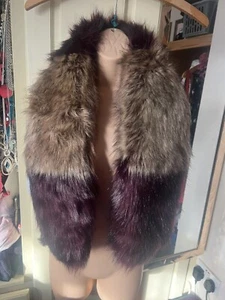 Joules Faux Fur Purple Scarf New Rare Fox Stole Scarf Vintage Wrap Shawl - Picture 1 of 5