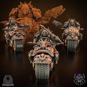 3er Set Flame Lizards Biker | EightLegsMiniatures | Grimdark kompatibel - Nerd - Bild 1 von 1