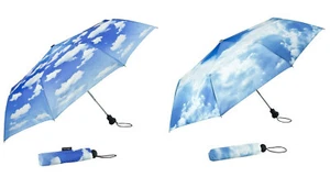 Pocket Umbrella SCHIRM Hamburger Bavarian Sky Clouds Blue Sky Umbrella - Picture 1 of 10