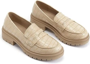 Coutgo Women's 7 Animal Print Platform Penny Loafers Comfort Chunky Heels - Picture 1 of 9