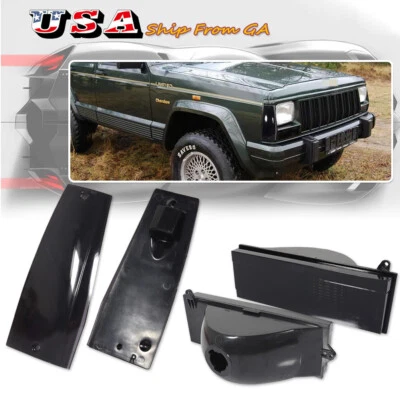 Подходит для Jeep Cherokee 84-96 годов выпуска с дымчатыми линзами угловые указатели поворота + пары ламп бампера - Изображение 1 из 4