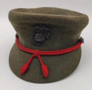 Rare 1956 U.S. Marine Corps Womans Uniform Hat Wool sz 21 Ambrose Badge  - Picture 1 of 12