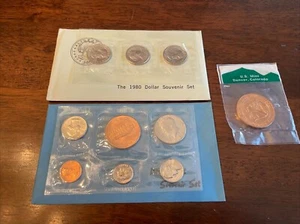 1980 und 1987 Denver Mint Souvenir Set plus Denver Mint Coin - Bild 1 von 7