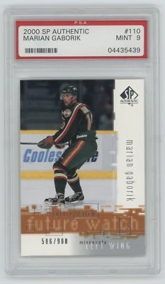 2000-01 UD SP Authentic Marian Gaborik Future Watch /900 Rookie PSA 9 Mint - Image 1 of 3