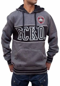 Ecko Unltd Men’s Overhead Hoodie Grey Black Regular Fit Cotton Blend Streetwear - Picture 1 of 2