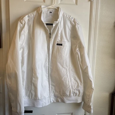 NWT Members Only Jacket Adult Extra Large White Windbreaker Coat Men - Image 1 of 4
