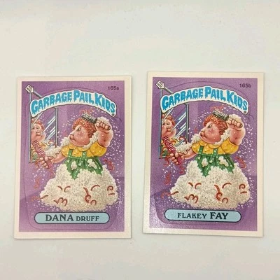 Garbage Pail Kids 165a Dana Druff 165b Flakey Fay Series 4 1986 Topps - Image 1 of 2