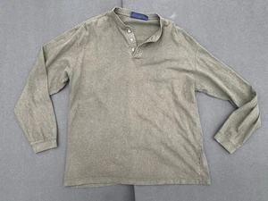 Camisa Henley Basic Editions Hombre Grande Verde L Manga Larga Algodón - Imagen 1 de 13