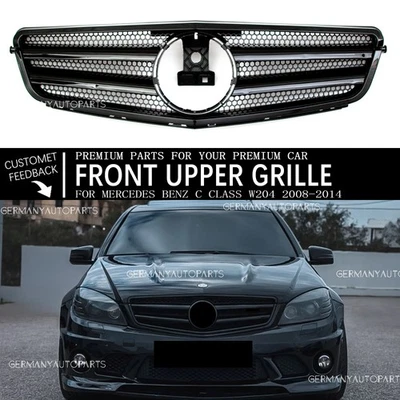 All Glossy Black Upper Grille For Mercedes Benz C-Class W204 2008-2014 C250 C300 Foto 1 de 4