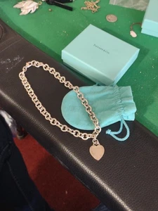 Tiffany & Co Sterlingsilber Herz Hänger Halskette - 16" Chocker  - Bild 1 von 5