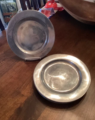 Platos de cena de peltre vintage de 10 1/8" - Juego de 6 Foto 1 de 4