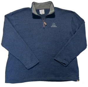 Suéter Ducks Unlimited Hombres 2XL Azul Tejido Apretado Logo Sherpa Cuello Cuarto Cremallera - Imagen 1 de 3