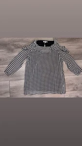 Blusa Variations Talla XL Hombro Frío Volantes Negro Blanco Nueva Con Etiquetas  - Imagen 1 de 7