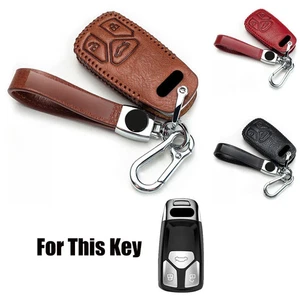 Genuine Leather Car Key Case Cover For Audi A4 A5 S4 S5 B9 Q7 M4 Q5 TT TTS RS - Picture 1 of 9
