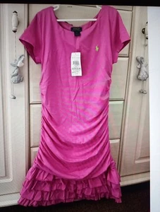 BNWT Gorgeous Ralph Lauren Girls Pink Ruffle Dress Age 12- 14 - Picture 1 of 4