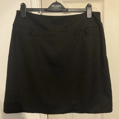 Hobbs Black Wool Skirt, Size UK 16 - Image 1 of 4
