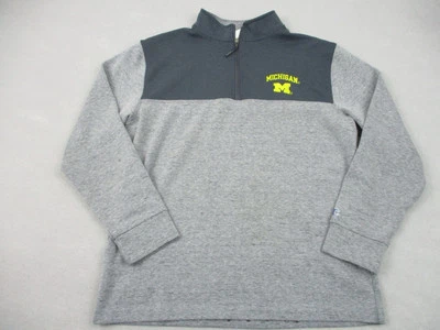 Michigan Wolverines Sweater Men Medium Gray Champion 1/4 Zip Pullover M * - Image 1 of 4
