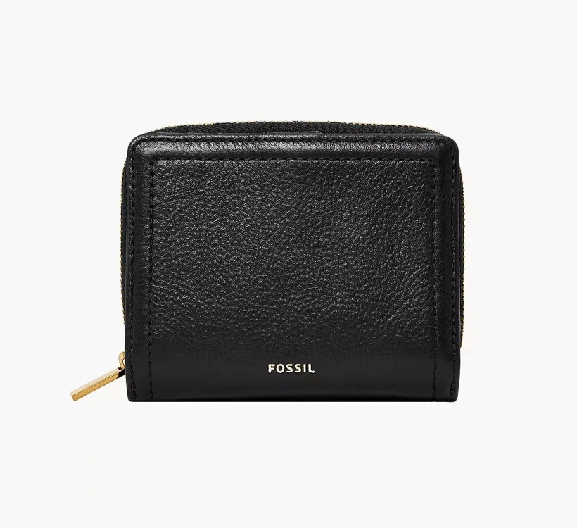 Fossil Logan RFID Mini Multifunction Black Pebbled Leather Wallet SL7923001