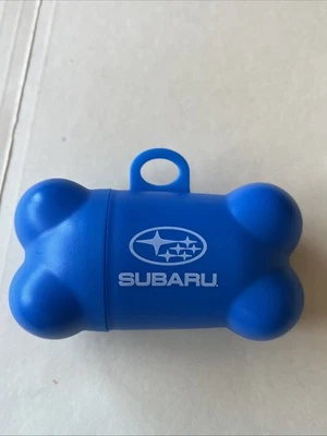 SUBARU Bolsa de Caca de Perro en Forma de Hueso Mosquetón Clip Azul Auto Coche Mascotas 3.25” Foto 1 de 4