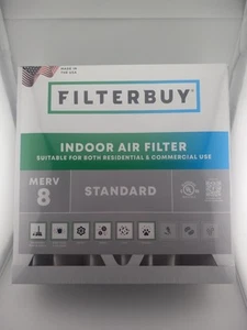 FilterBuy Air Filter MERV 8 Replacement HVAC AC Furnace Filters 12x12x4 Set Of 2 - Picture 1 of 2
