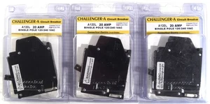 3-PACK Challenger-A Circuit Breaker A120-L 20 AMP Type A Single Pole 120/240 VAC - Picture 1 of 9