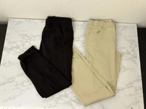 Boys Wonder Nation Khaki Pants Athletic Works Joggers Lot Of 2 XXL Black O - Picture 1 of 12