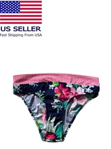 Venues Women Bikini Bottom Checker Floral Multicolor Size 8 - Picture 1 of 3