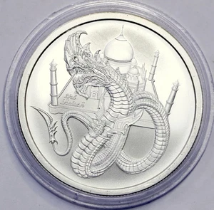 World Of Dragons Series The Indian Dragon 1 Oz .999 Fine Silver Round- Coin+Cap - Picture 1 of 2