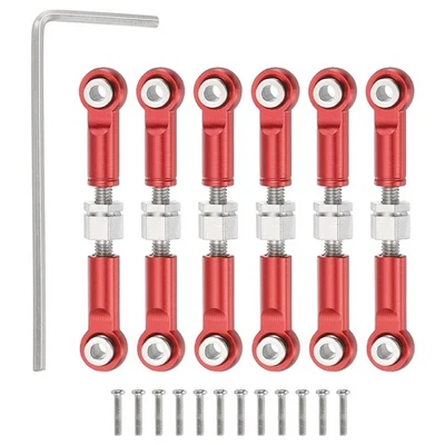 6 Stück Lenkservo Stange RC Aluminium Verbindungen für RC Auto (Rot 37mm) - Bild 1 von 4