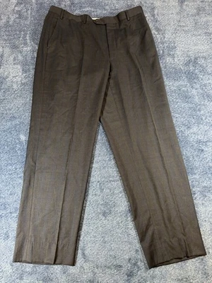 Canali 裤子羊毛 1934 年旅行平底连衣裙 36/31 灰色蓝色条纹 — 第 1/4 张图片