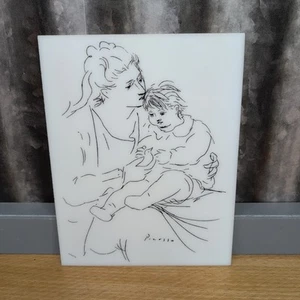 Vtg Pablo Picasso Mother & Child Lucite Print 6.75x8.75" Replica Modern Classics - Picture 1 of 6