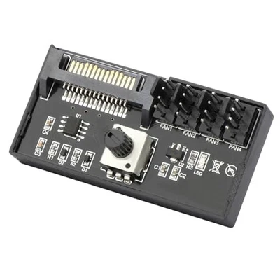 Controlador de velocidad de ventilador PWM de 12 V 4 pines, concentrador de ventilador de PC alimentado por SATA, máximo  Foto 1 de 4